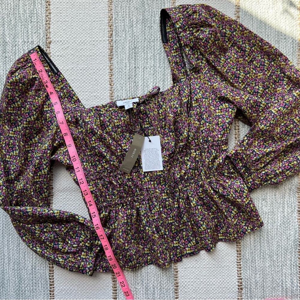 J. Crew Liberty Fabric Busy Izzy Print Cinched-Waist Long Balloon Sleeves Top 10 - Picture 5 of 10